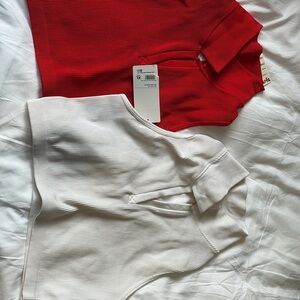 90 Degree By Reflex Red and White Sports Bras